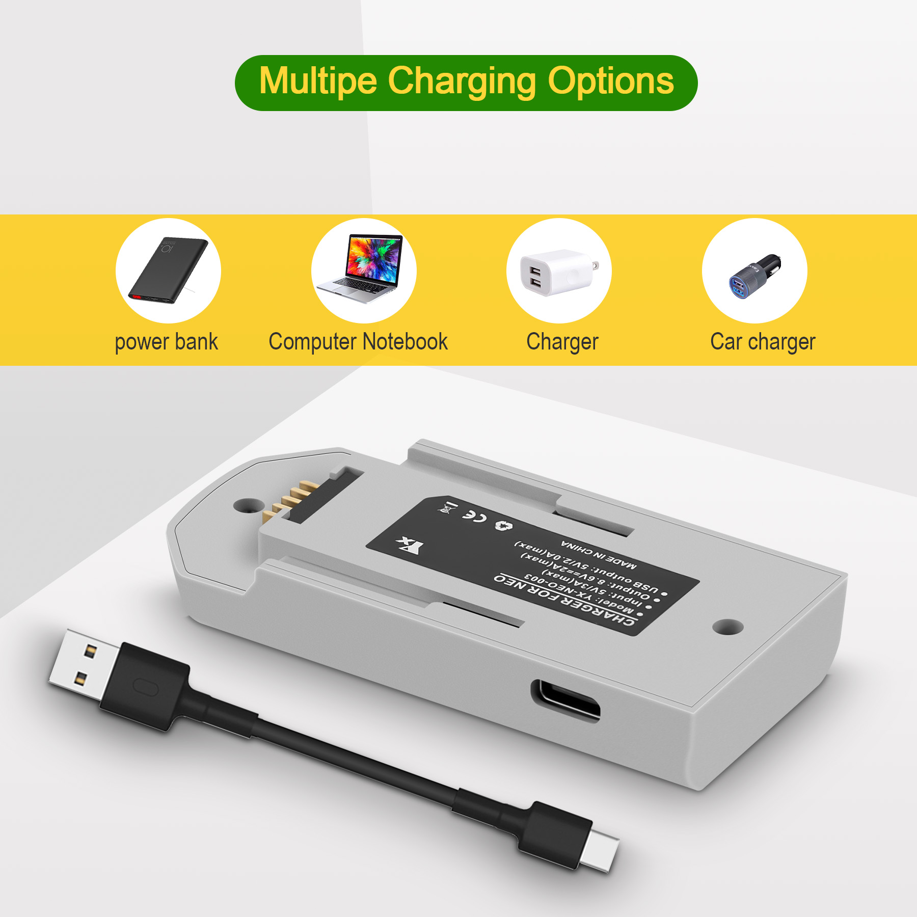 شاحن بطارية USB ثنائي الاتجاه  - مراجعة Drone Power Bank وسعره