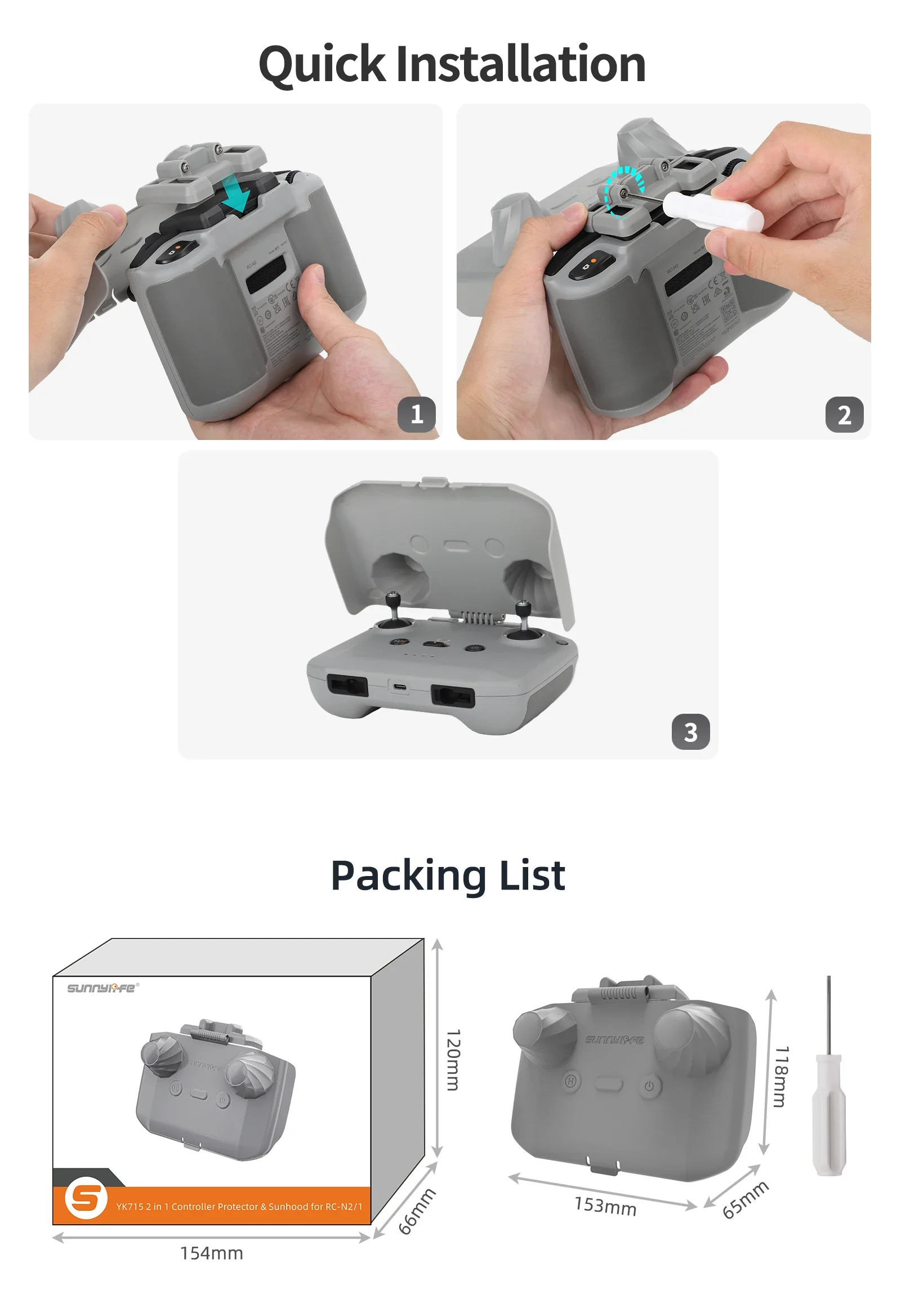 2 في 1 وحدة تحكم حامي SunHood  - مراجعة Drone Joystick Cover وسعره